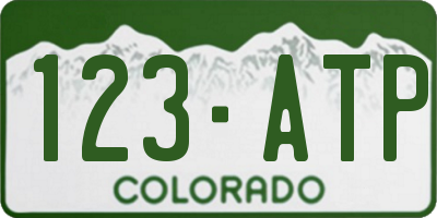 CO license plate 123ATP