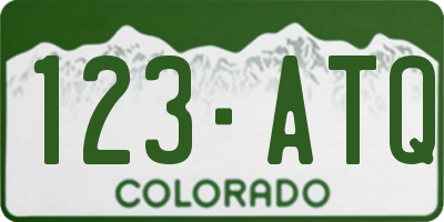 CO license plate 123ATQ