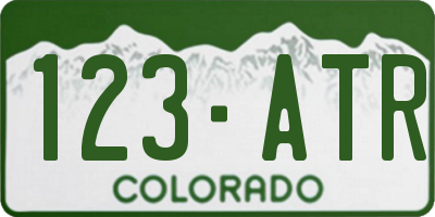CO license plate 123ATR