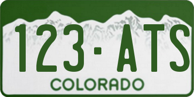 CO license plate 123ATS
