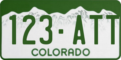 CO license plate 123ATT