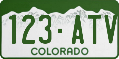 CO license plate 123ATV