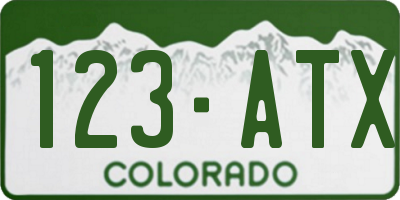 CO license plate 123ATX