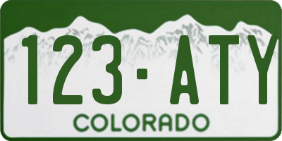 CO license plate 123ATY