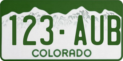 CO license plate 123AUB