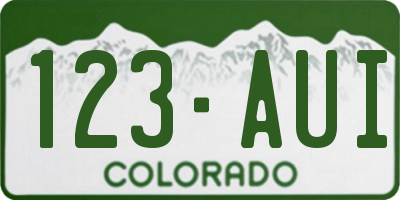 CO license plate 123AUI