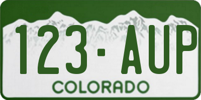 CO license plate 123AUP