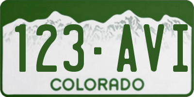 CO license plate 123AVI