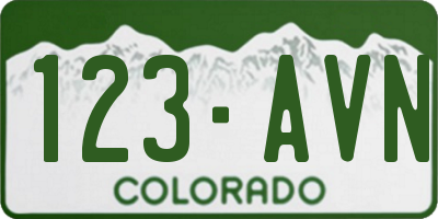 CO license plate 123AVN
