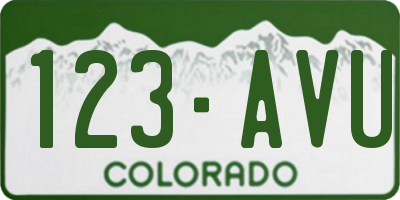 CO license plate 123AVU
