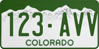 CO license plate 123AVV