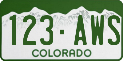 CO license plate 123AWS