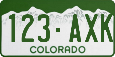 CO license plate 123AXK