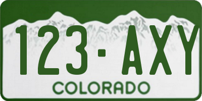 CO license plate 123AXY