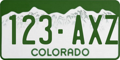 CO license plate 123AXZ