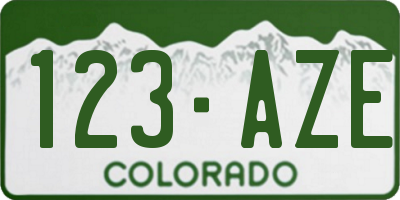 CO license plate 123AZE