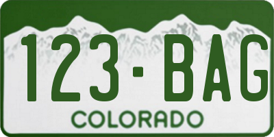 CO license plate 123BAG