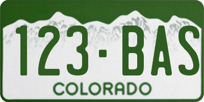 CO license plate 123BAS