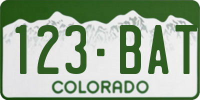 CO license plate 123BAT