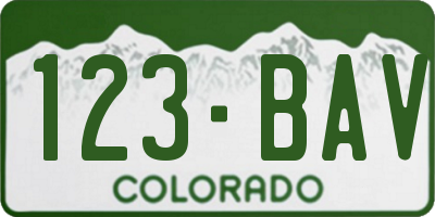CO license plate 123BAV