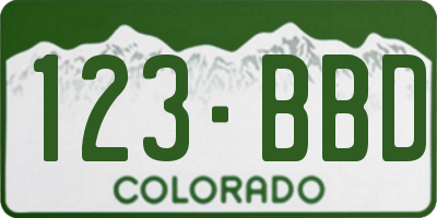 CO license plate 123BBD