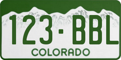 CO license plate 123BBL