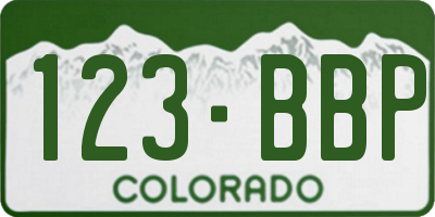 CO license plate 123BBP