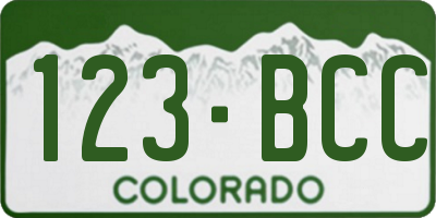 CO license plate 123BCC