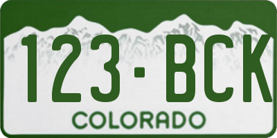 CO license plate 123BCK