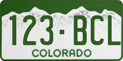 CO license plate 123BCL