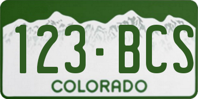CO license plate 123BCS