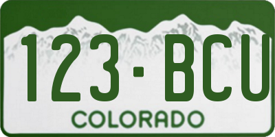 CO license plate 123BCU