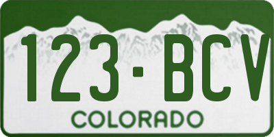 CO license plate 123BCV