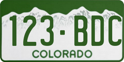 CO license plate 123BDC