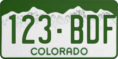 CO license plate 123BDF