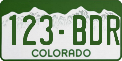 CO license plate 123BDR