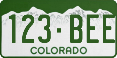CO license plate 123BEE