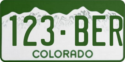 CO license plate 123BER