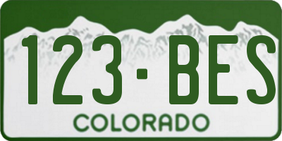 CO license plate 123BES