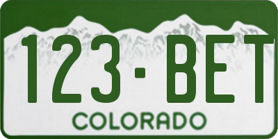 CO license plate 123BET