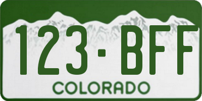 CO license plate 123BFF