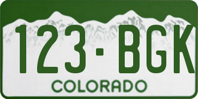 CO license plate 123BGK