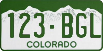 CO license plate 123BGL