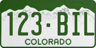 CO license plate 123BIL