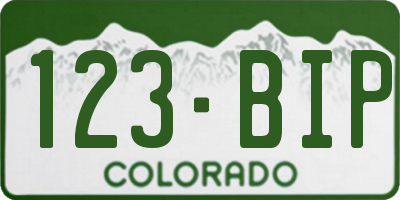 CO license plate 123BIP