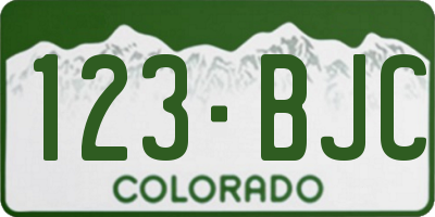 CO license plate 123BJC