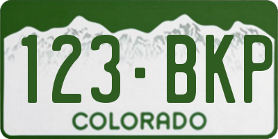 CO license plate 123BKP