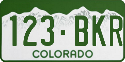 CO license plate 123BKR