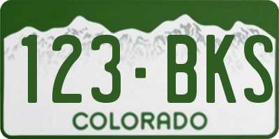 CO license plate 123BKS