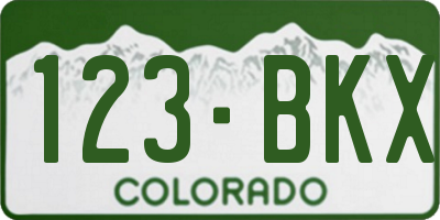 CO license plate 123BKX